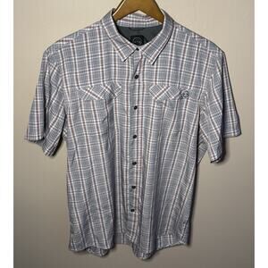 Wrangler Atg Shirt Large Short Sleeve Button Up Multicolor Plaid Outdoors